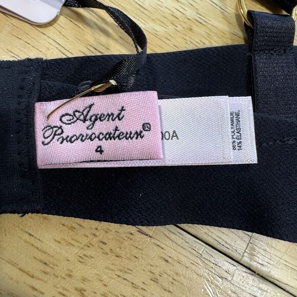 Agent Provocateur Whitney High Neck Underwired Black Bra AP4 36D Silk Straps NEW - Picture 13 of 14